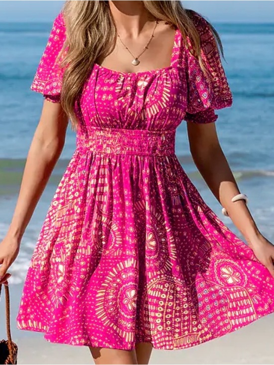 Cupshe Dresses & Skirts - Cupshe Pink Multicolor Printed Beach Cover-Up